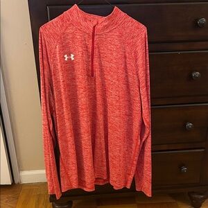 Under Armour Men's Heathered Red Long Sleeve Tee